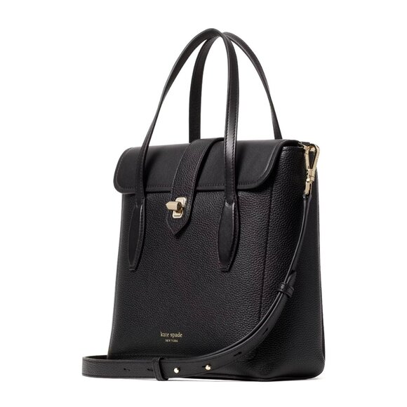 New Kate Spade Essential Medium North South Tote Pebble Leather Black - Picture 4 of 6